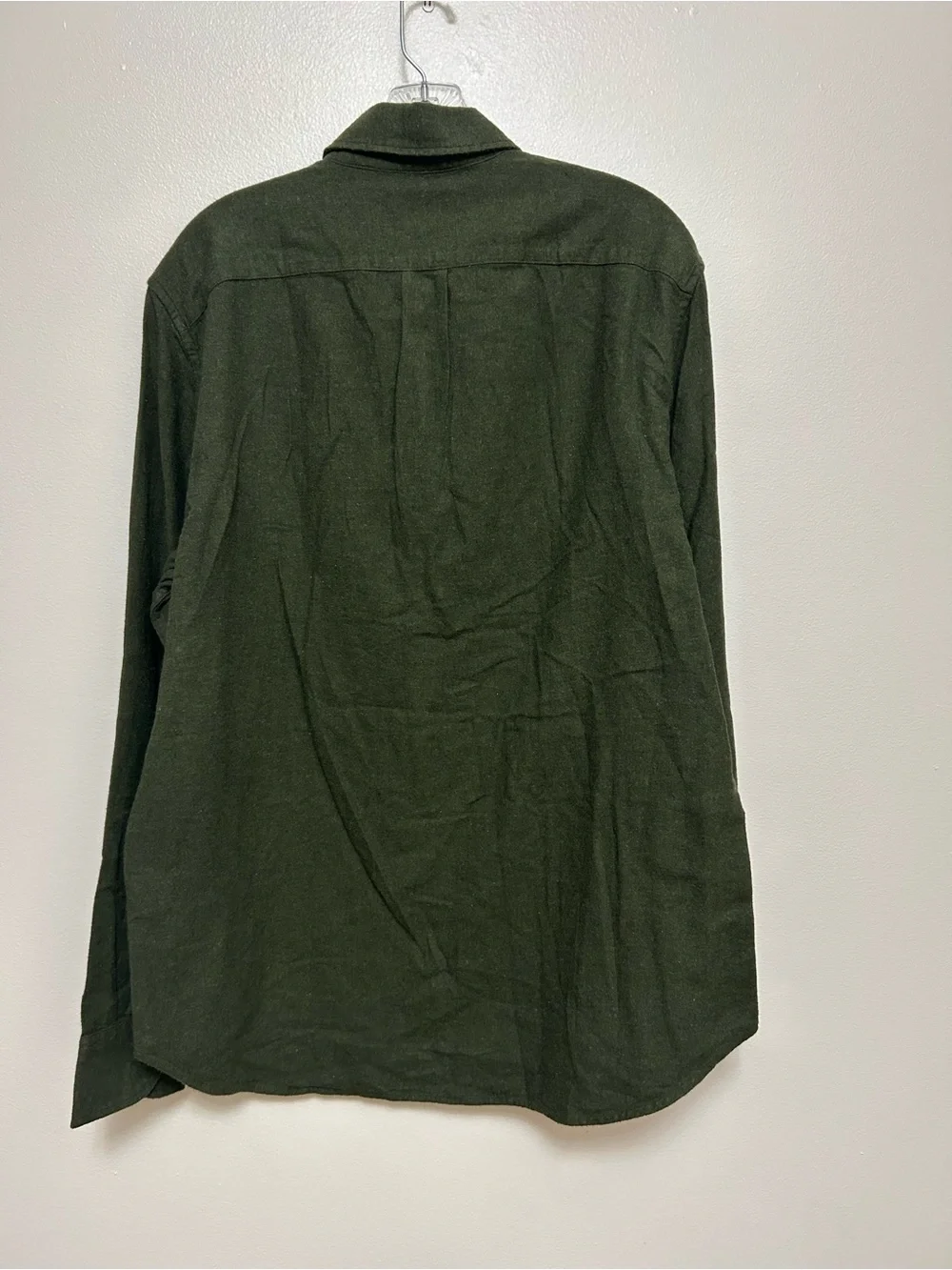 J. Crew Brushed Twill HEV Dark Olive Green Button-Down Shirt (Size M)